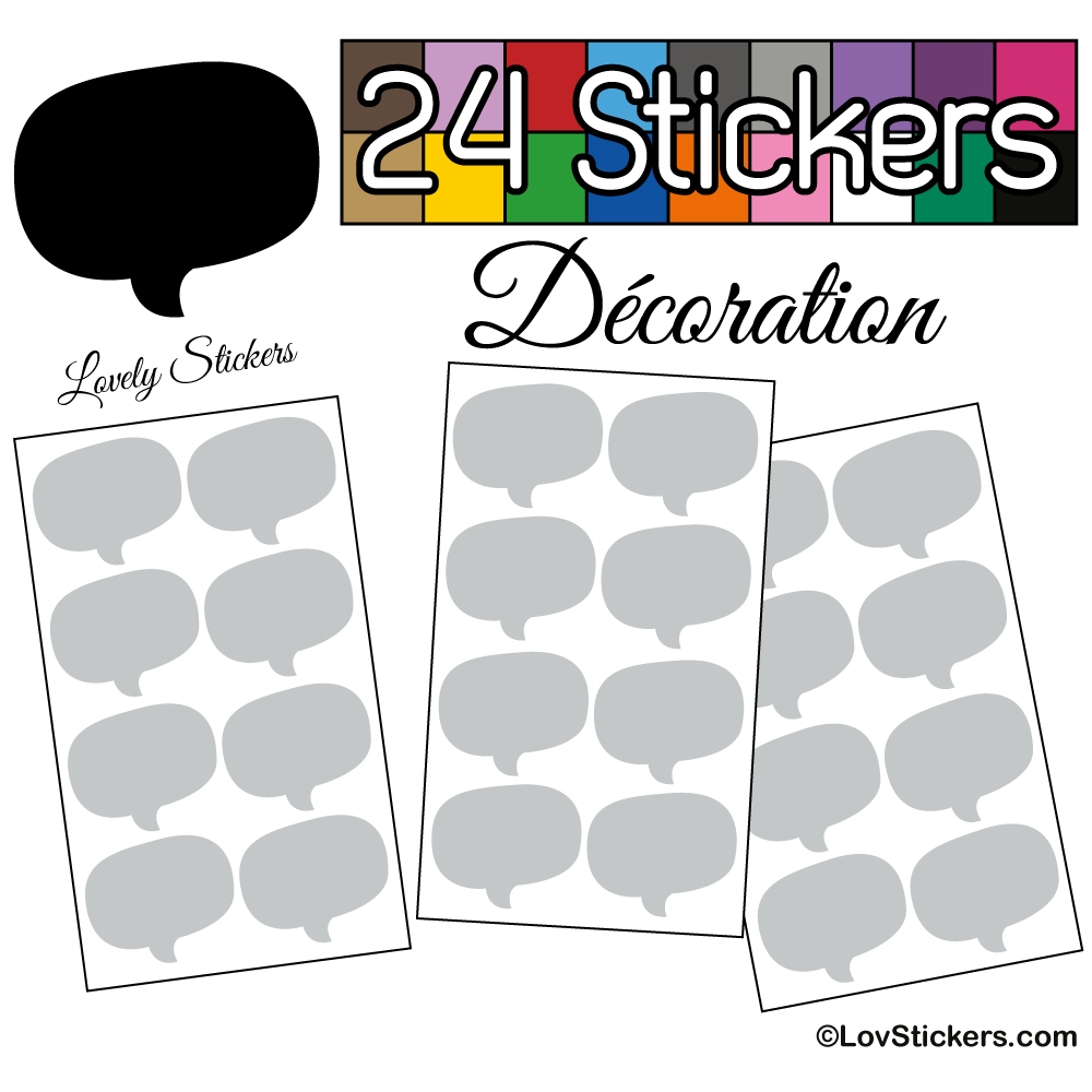 24 Stickers Bulles - gris clair - Autocollant Décoration Intérieur