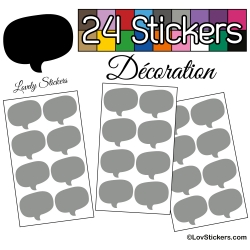 24 Stickers Bulles - gris - Autocollant Décoration Intérieur