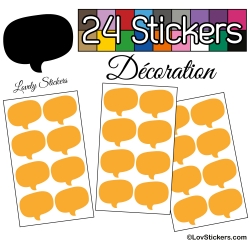 24 Stickers Bulles - jaune or - Autocollant Décoration Intérieur