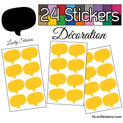 24 Stickers Bulles - jaune - Autocollant Décoration Intérieur