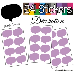 24 Stickers Bulles - lilas - Autocollant Décoration Intérieur
