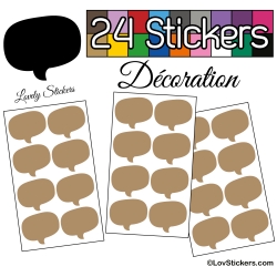 24 Stickers Bulles - marron clair - Autocollant Décoration Intérieur