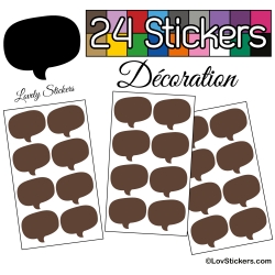 24 Stickers Bulles - marron chocolat - Autocollant Décoration Intérieur