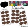 24 Stickers Bulles - marron chocolat - Autocollant Décoration Intérieur