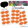 24 Stickers Bulles - orange pastel - Autocollant Décoration Intérieur