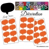24 Stickers Bulles - orange - Autocollant Décoration Intérieur