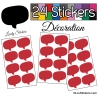 24 Stickers Bulles - rouge - Autocollant Décoration Intérieur