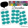 24 Stickers Bulles - turquoise - Autocollant Décoration Intérieur