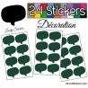 24 Stickers Bulles - vert dark - Autocollant Décoration Intérieur