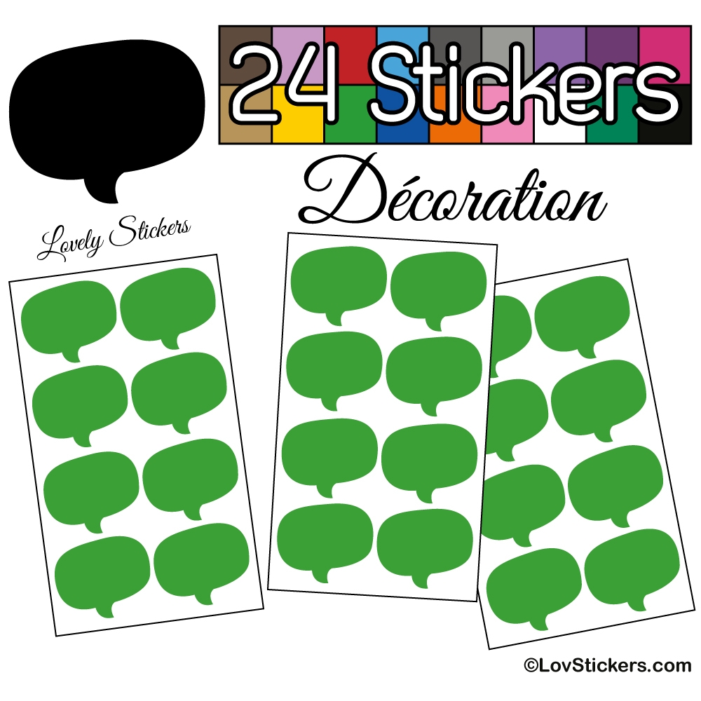 24 Stickers Bulles - vert light - Autocollant Décoration Intérieur