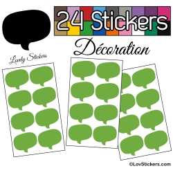 24 Stickers Bulles - vert tilleul - Autocollant Décoration Intérieur