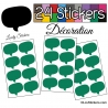 24 Stickers Bulles - vert emeraude - Autocollant Décoration Intérieur