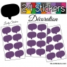 24 Stickers Bulles - violet - Autocollant Décoration Intérieur