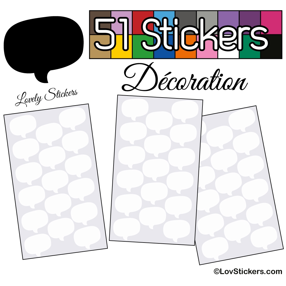 51 Stickers Bulles 3,5cm - Autocollant Décoration Intérieur