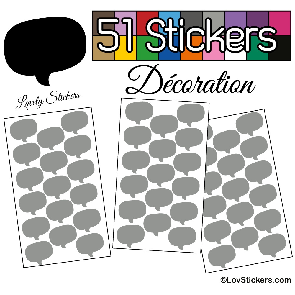 51 Stickers Bulles 3,5cm - Autocollant Décoration Intérieur