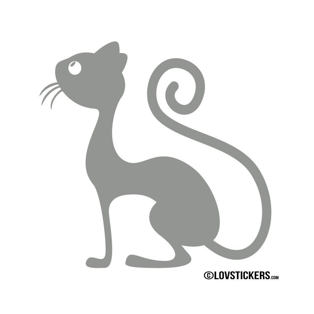 Sticker d'un chat observant des papillons Sticker d'un chat observant des papillons