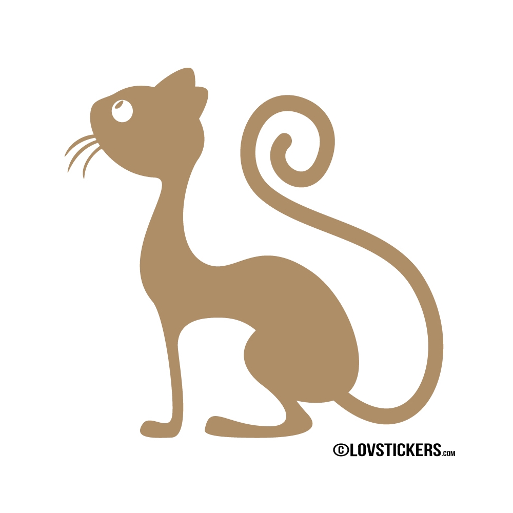 Sticker d'un chat observant des papillons Sticker d'un chat observant des papillons