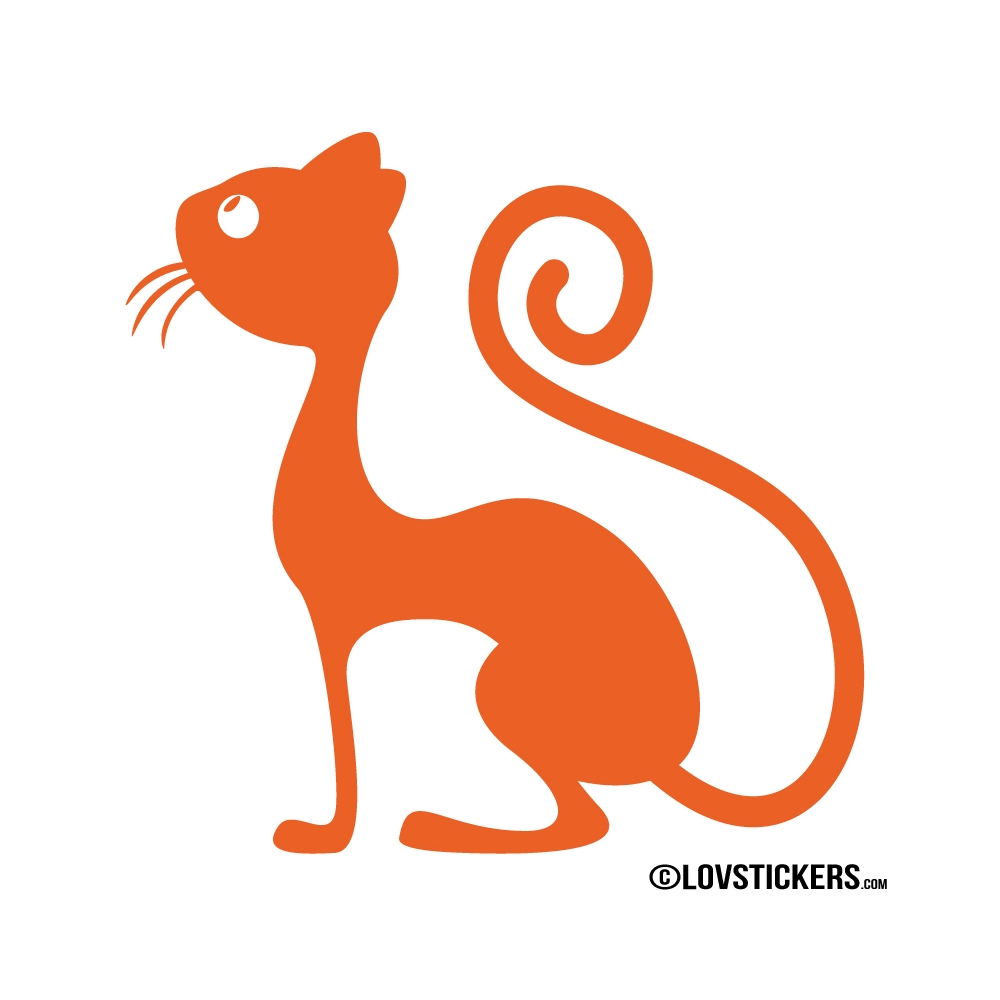 Sticker d'un chat observant des papillons Sticker d'un chat observant des papillons
