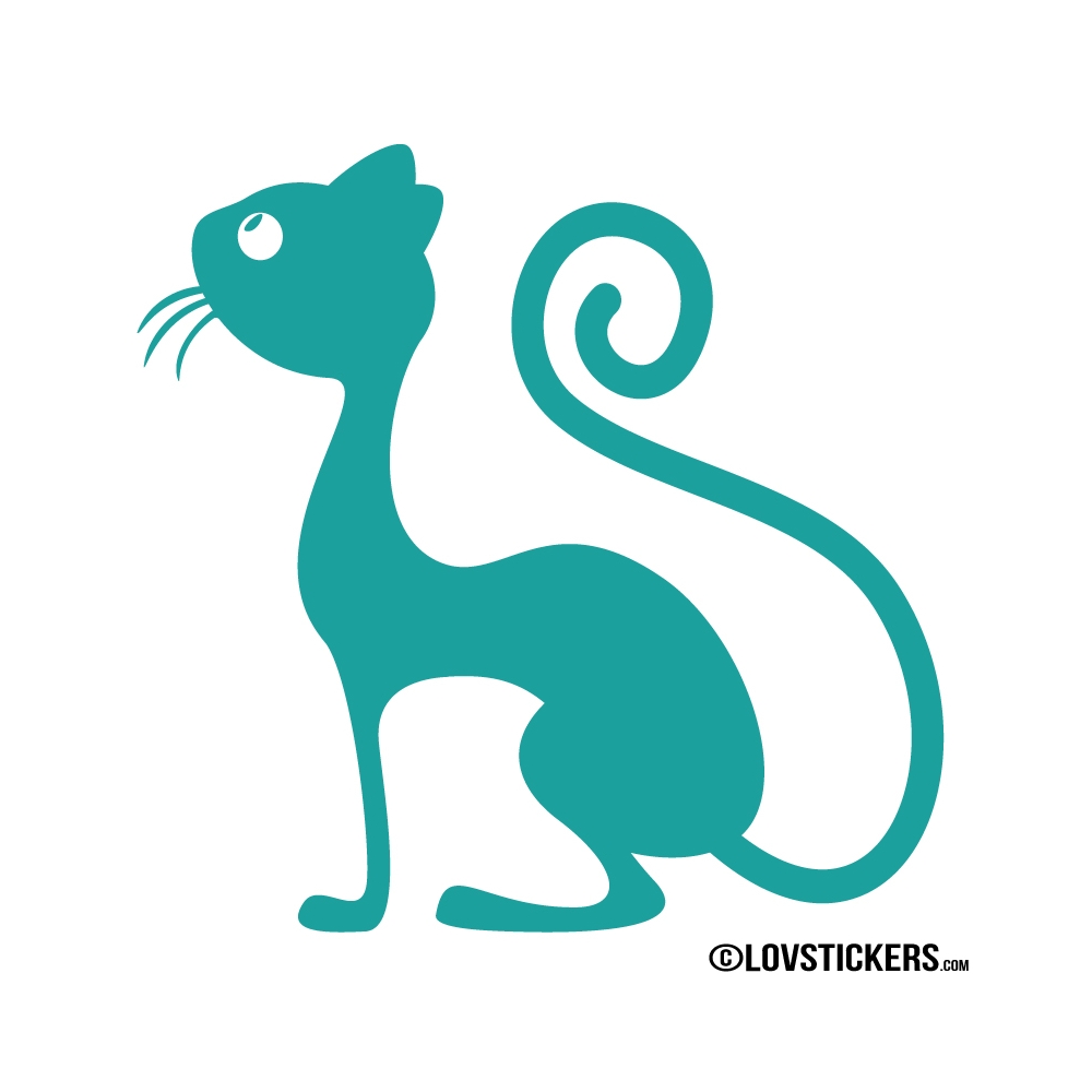 Sticker d'un chat observant des papillons Sticker d'un chat observant des papillons