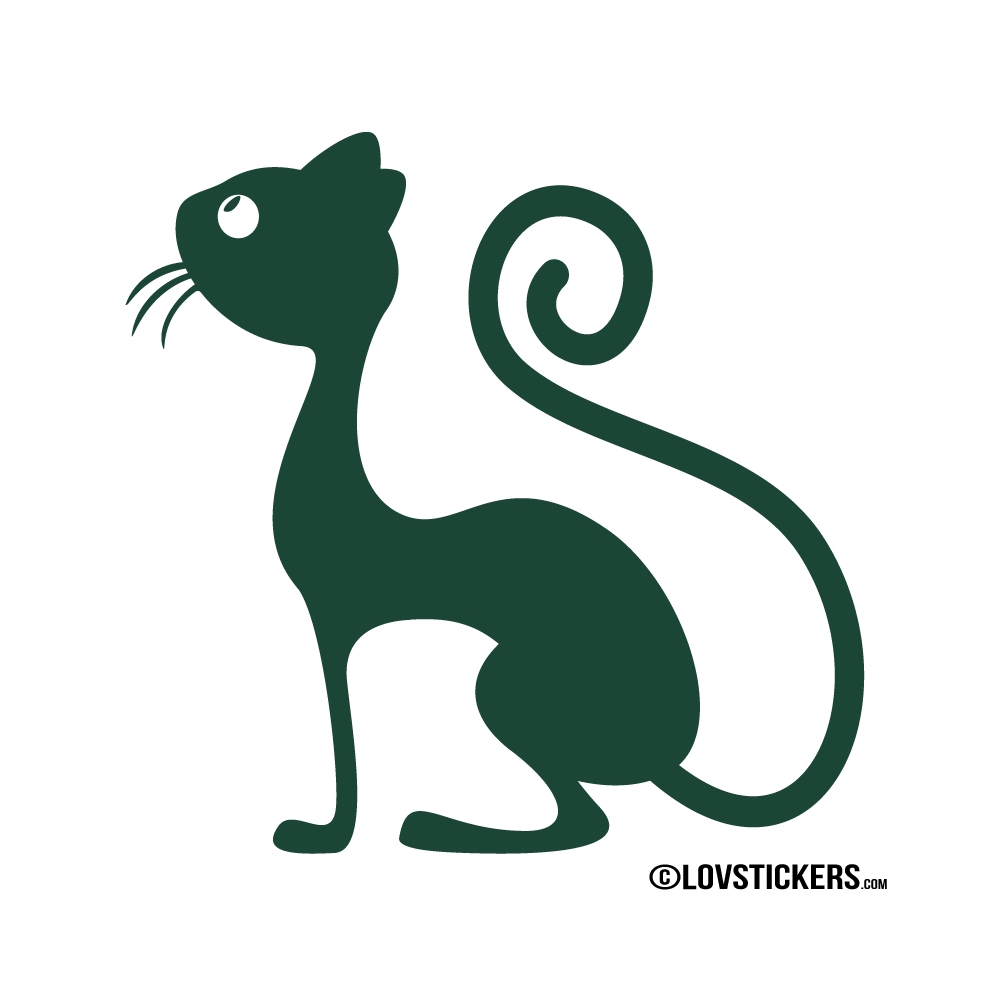 Sticker d'un chat observant des papillons Sticker d'un chat observant des papillons