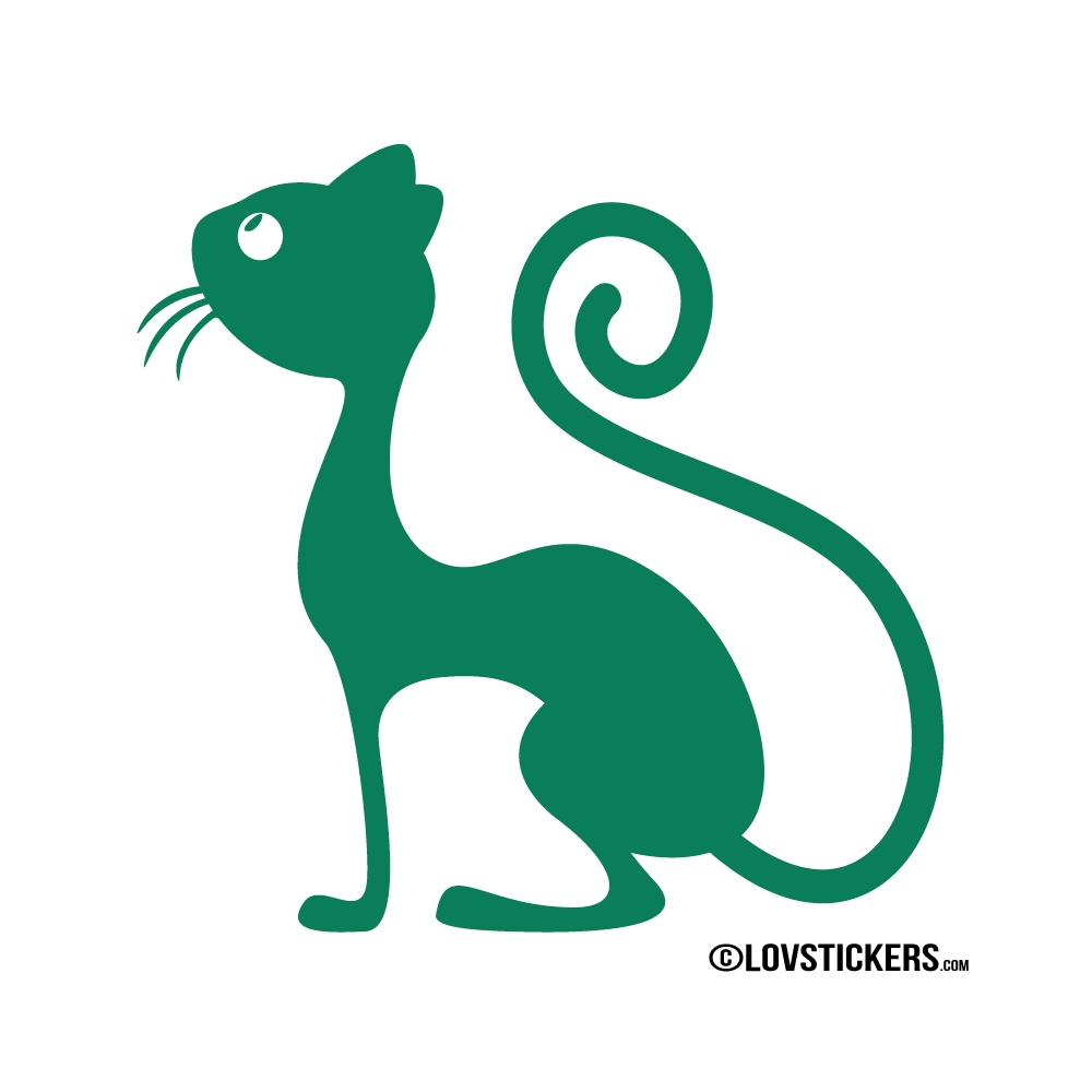 Sticker d'un chat observant des papillons Sticker d'un chat observant des papillons