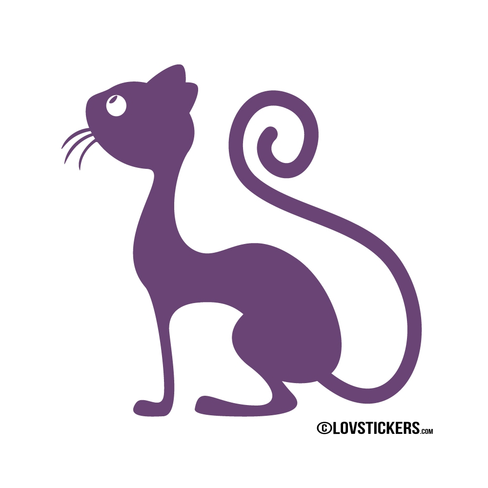 Sticker d'un chat observant des papillons Sticker d'un chat observant des papillons