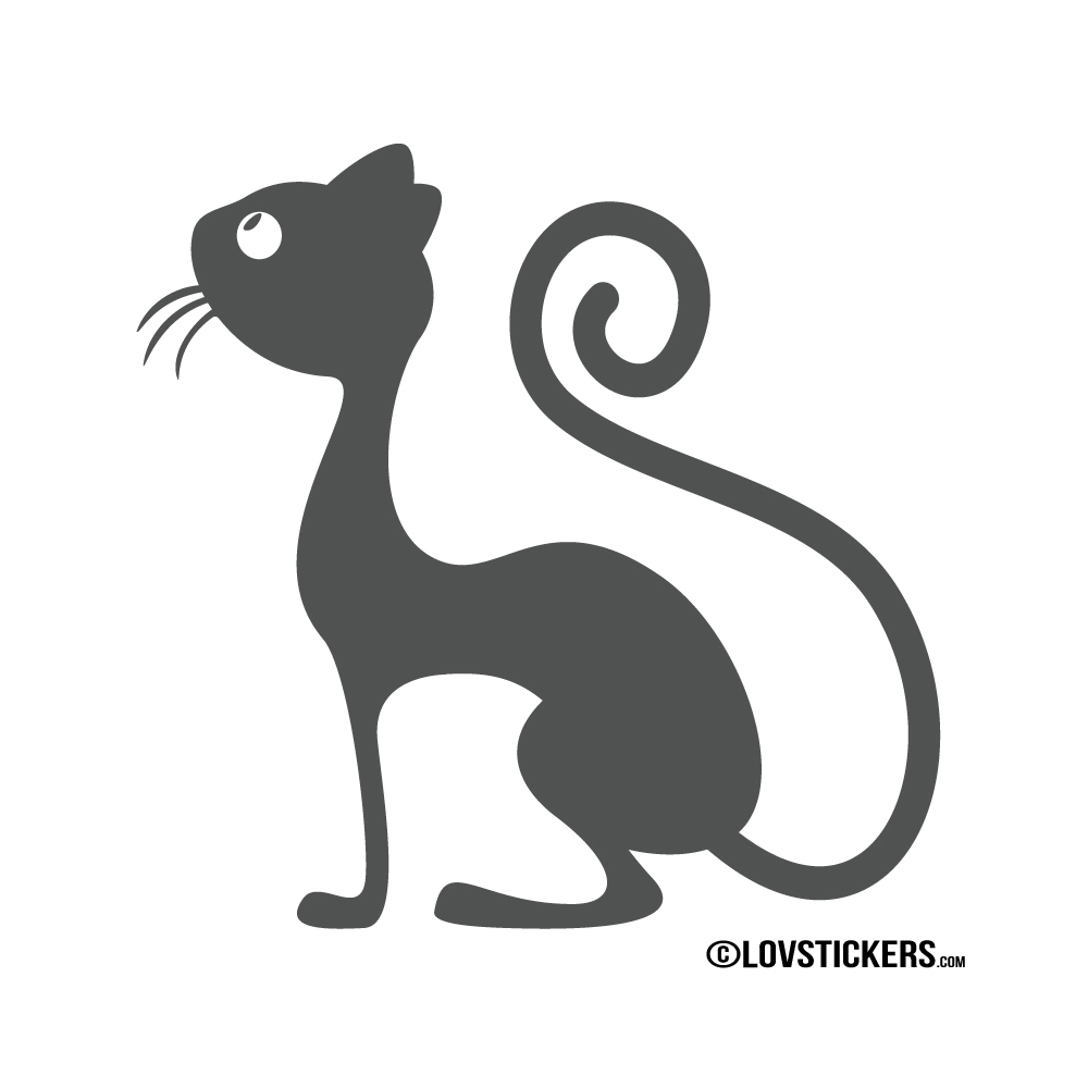 Sticker d'un chat observant des papillons Sticker d'un chat observant des papillons