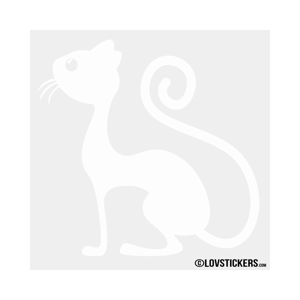 Sticker d'un chat observant des papillons