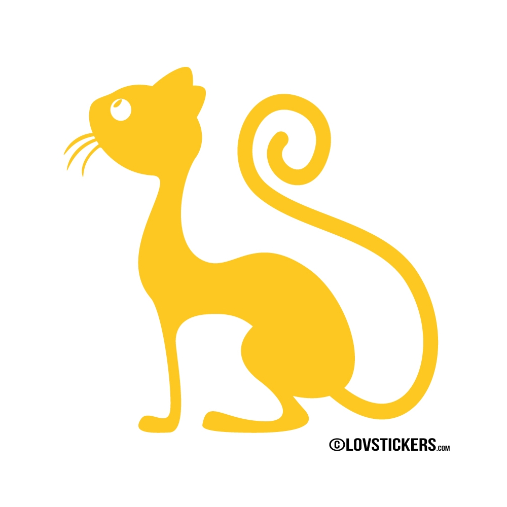 Sticker d'un chat observant des papillons Sticker d'un chat observant des papillons