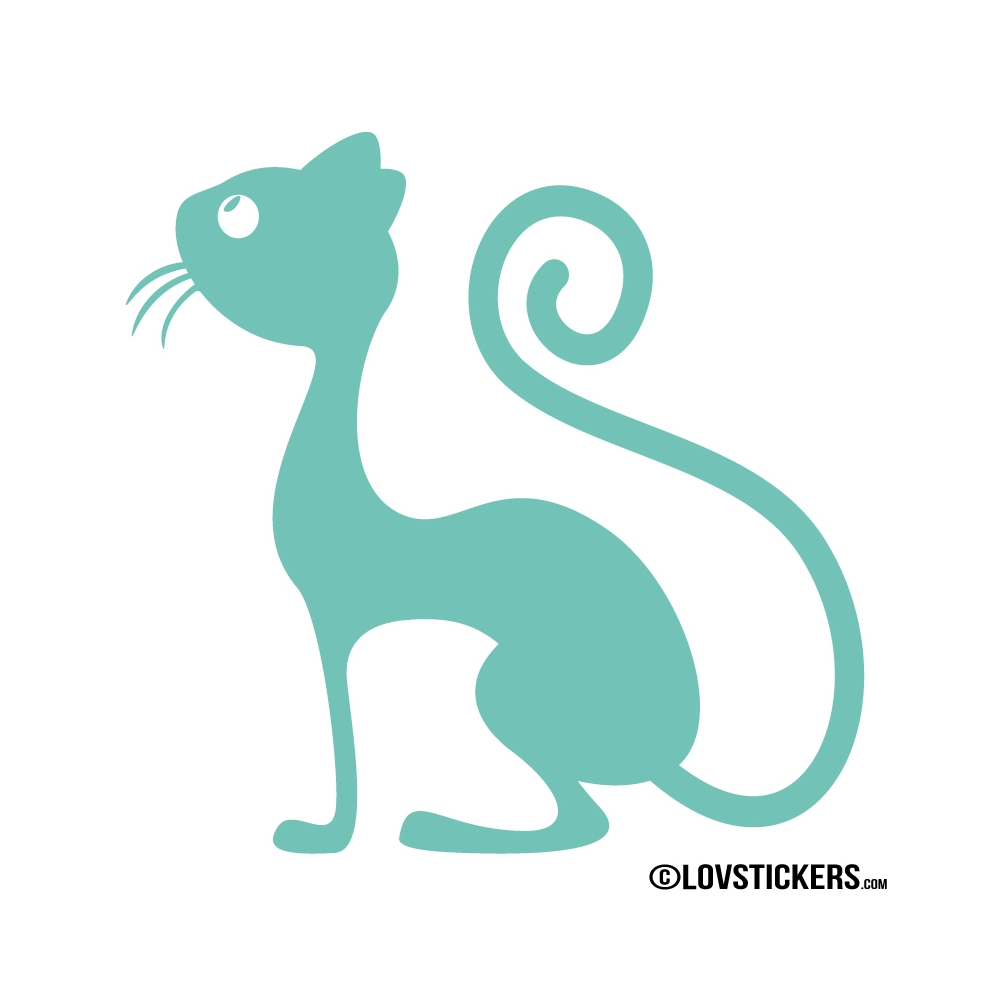 Sticker d'un chat observant des papillons Sticker d'un chat observant des papillons