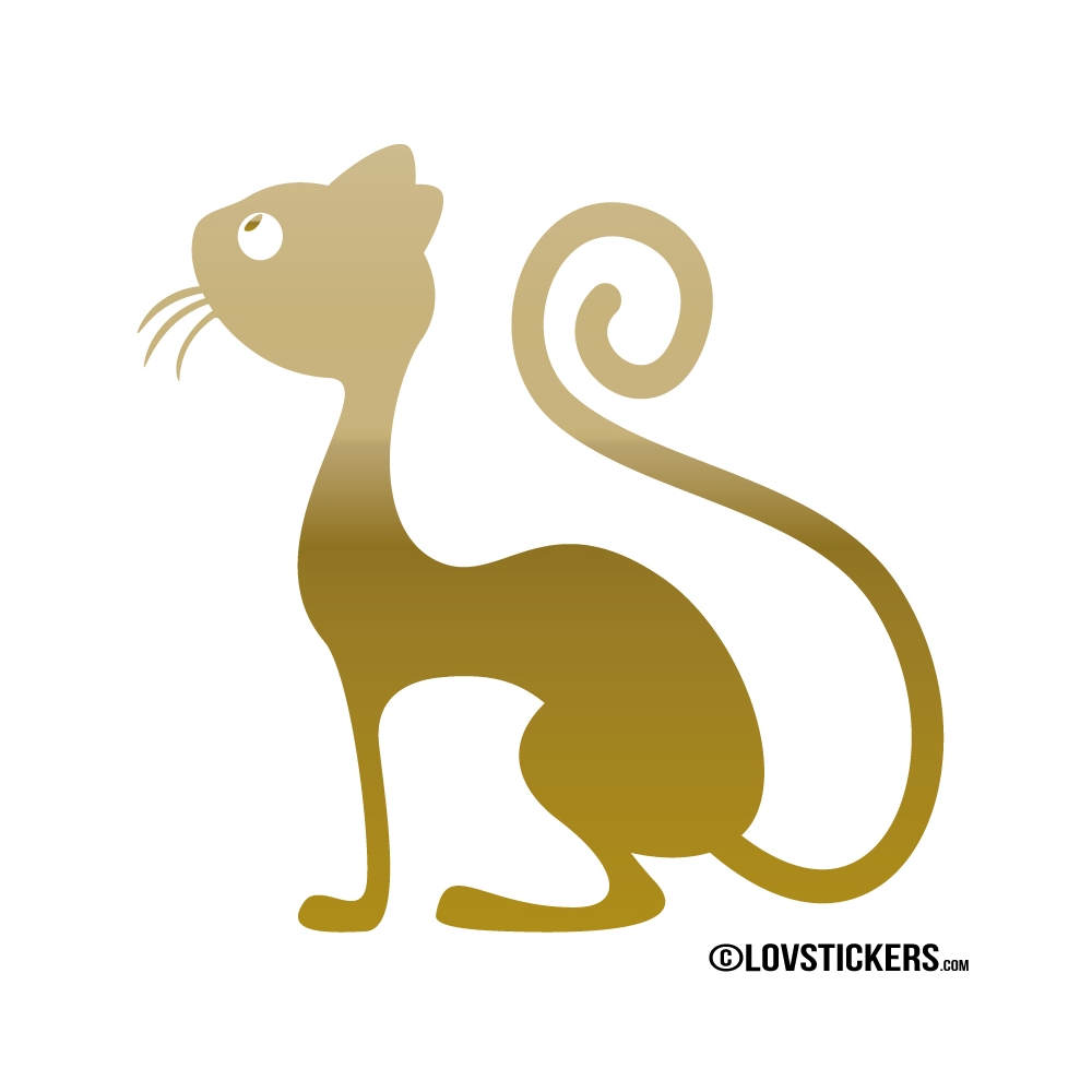 Sticker d'un chat observant des papillons Sticker d'un chat observant des papillons