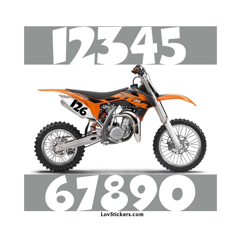2 Numeros - Font 003 - Nombre adhesif Racing Moto Quad VTT