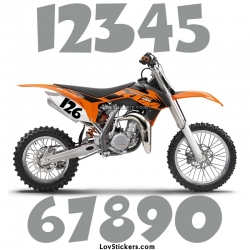 2 Numeros - Font 003 - Nombre adhesif Racing Moto Quad VTT