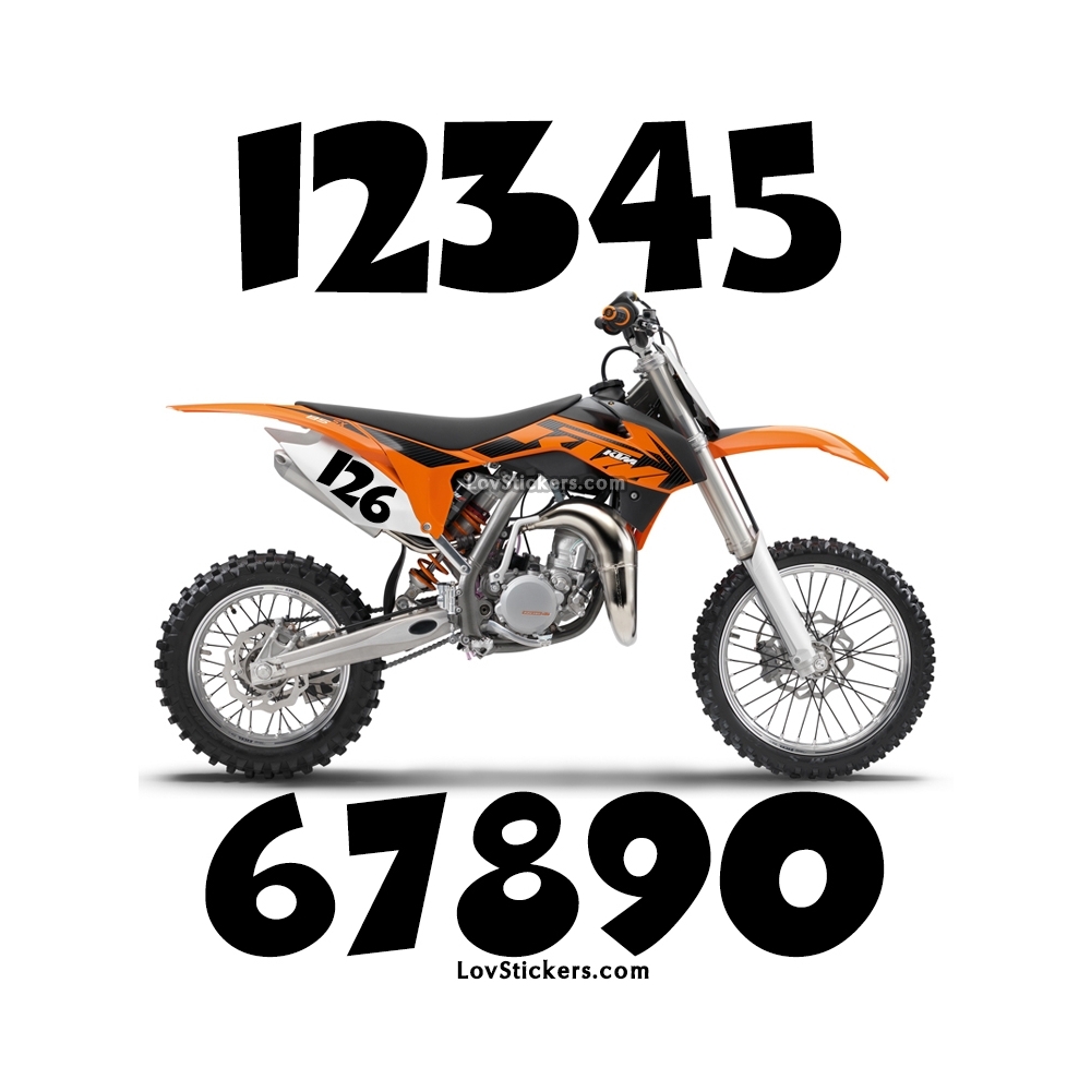 2 Numeros - Font 003 - Nombre adhesif Racing Moto Quad VTT