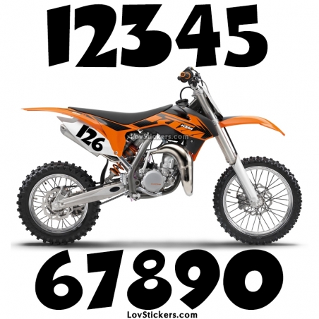 2 Numeros - Font 003 - Nombre adhesif Racing Moto Quad VTT 2 Numeros - Font 003 - Nombre adhesif Racing Moto Quad VTT