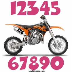 2 Numeros - Font 003 - Nombre adhesif Racing Moto Quad VTT