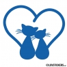 Sticker couple de chat