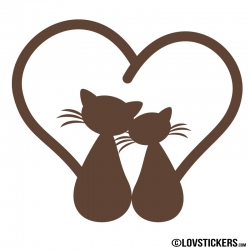 Sticker couple de chat