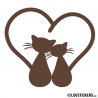 Sticker couple de chat