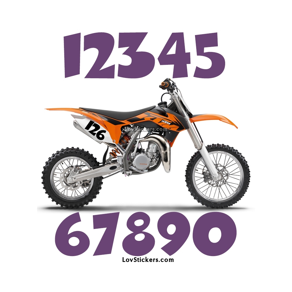 2 Numeros - Font 003 - Nombre adhesif Racing Moto Quad VTT