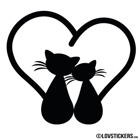 Sticker couple de chat Sticker couple de chat