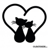 Sticker couple de chat