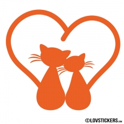 Sticker couple de chat