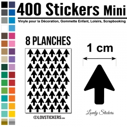 400 Flèches 1 cm - Gommette Deco - Repositionnable