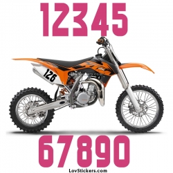 2 Numeros - Font 004 - Nombre adhesif Racing Moto Quad VTT