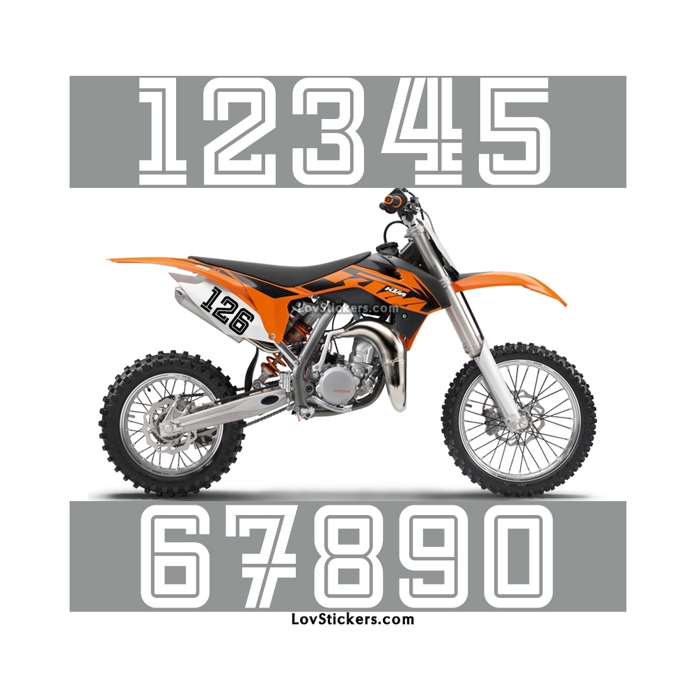 2 Numeros - Font 005 - Nombre adhesif Racing Moto Quad VTT