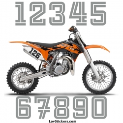 2 Numeros - Font 005 - Nombre adhesif Racing Moto Quad VTT