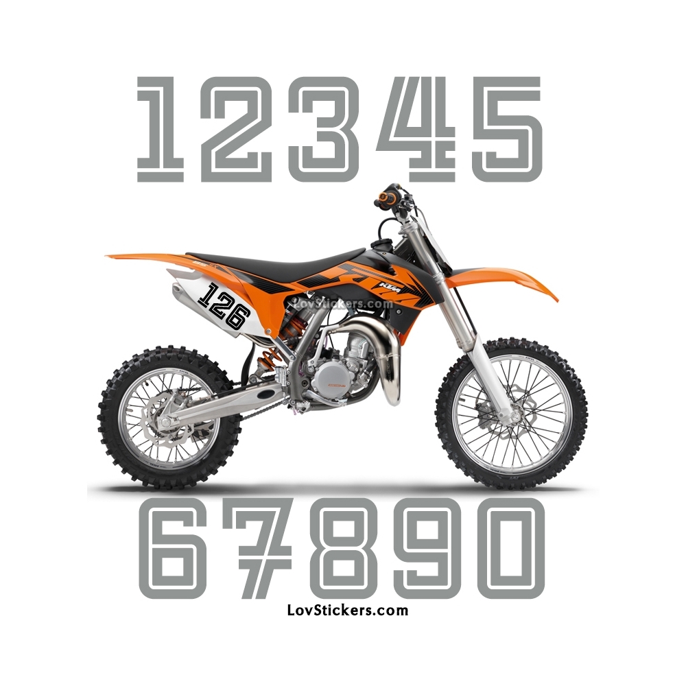 2 Numeros - Font 005 - Nombre adhesif Racing Moto Quad VTT