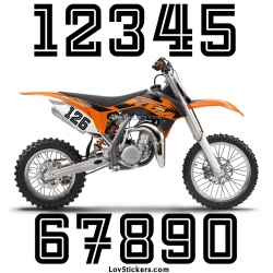 2 Numeros - Font 005 - Nombre adhesif Racing Moto Quad VTT