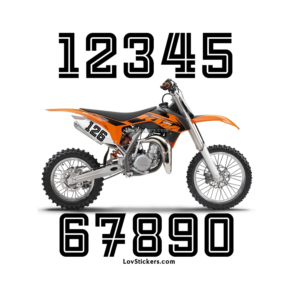 2 Numeros - Font 005 - Nombre adhesif Racing Moto Quad VTT